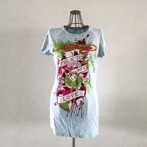 Ed Hardy True To My Love Rose Baby Blue T-shirt