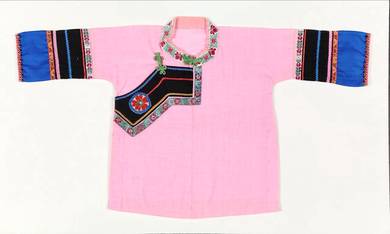 Hand‐Embroidered Ceremonial Dress  II (Pink Tunic)