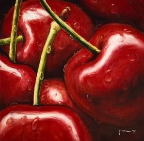 PROMO 168 - Red Cherries – Oil Painting (Signed)