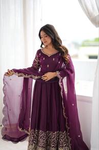 Deep Purple Anarkali Gown