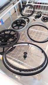 Change wheelchair tyre tayar keras kerusi roda