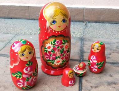 Dy 5 pcs Russian Matryoshka Tradition Flower Dolls
