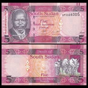 South Sudan 5 pounds 2015  - unc