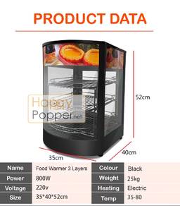 Food Warmer Egg Tart display showcase 3 Decks