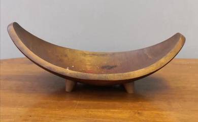 Wooden oval footed tray decoration kayu