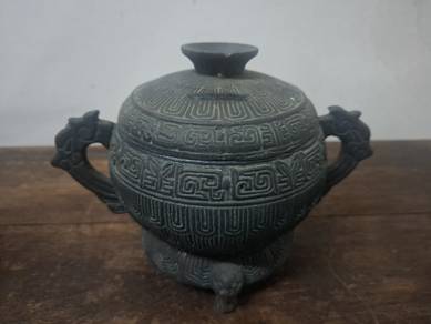 森林金融三足双龙耳金属扑满｜Vintage Forest Finance Tripod Coin B