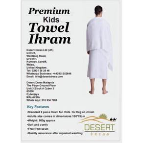2 piece KIDS CHIKAIN IHRAM SUPER FIBER HAJI DAN