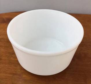 Mangkuk vintage milk glass salad bowl