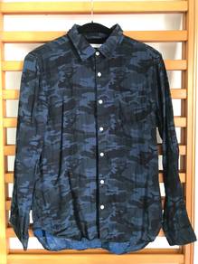 Japan Browny blue camo formal casual shirt uniqlo