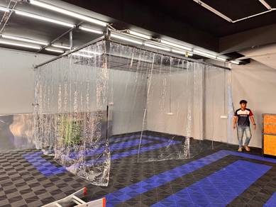 Carwash Curtain attached stainless steel hanger
