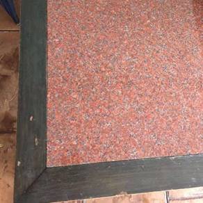 Antique coffee table with granite top