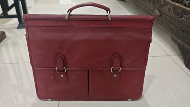 Premium Authentic Leather Briefcase / Messenger Ba