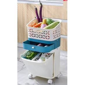 3 Tier Drawer Storage Cabinete Vegetable Shelf