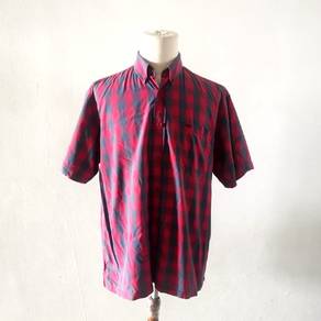 Camel Active Red Checkered Short Sleeve Shirt XXL