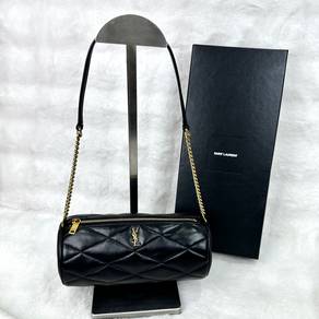 Authentic Saint Laurent Black Lambskin Sade Tube