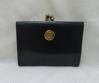 Vintage Bosca Full-Grain Coin / Dollar Black Leath