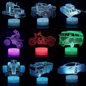 3D Truck Motorcycle Car LED Lights Changing Colors