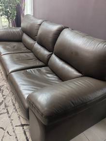 Sofa 3+2 Seater PU Leather – Masih Kukuh & Selesa