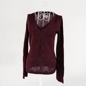 Morgan De Toi Maroon V Neck Top