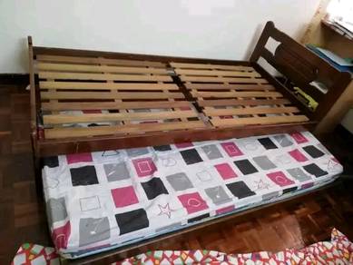 katil single siap tilam pulout