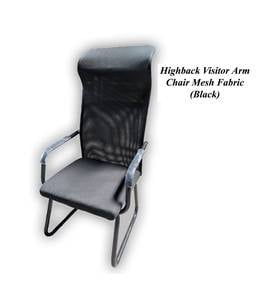 Highback Visitor Arm Chair Mesh Fabric (Black)