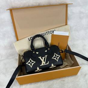 Authentic LV Nano Speedy Bicolour Black Empreinte
