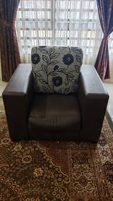 3+2+1 Seater Leather & Fabric Sofa Set 