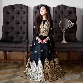 Black long sleeve Muslimah prom dress RBMWD0026