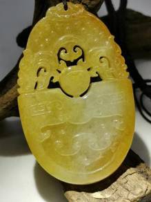 Icy Ice Yellow Burma Jadeite Jade Pendant