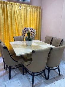 meja makan marble 8 kerusi