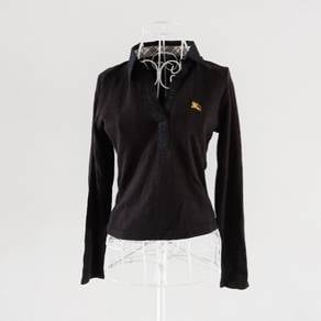 Burberry Black Long Sleeve Polo T-Shirt
