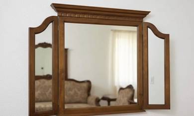 Antique tri fold mirror