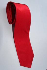 SLIM JT8 Red Top Quality Solid Formal Neck Tie