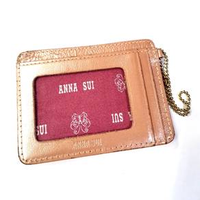 Anna Sui Card Holder/Pass Case in Pink x Gold