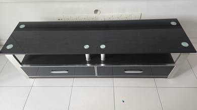 TV console with glass top