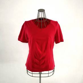 Burberry V-neck Red Blouse