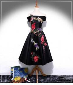 Black green pink wedding bridesmaid prom dress