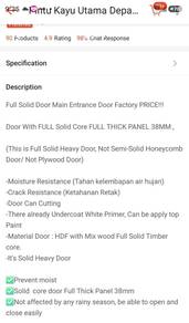 Solid timber 2 Leaf door