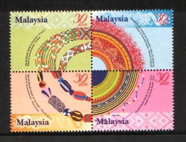 Mint Stamp Beads (Manik) Malaysia 2001