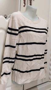 American holic black&white; stripe knitwear