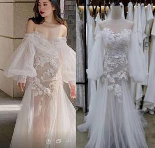White wedding prom evening dress gown RB2265
