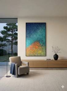 Midnight Nebula - Large Abstract Canvas Wall Art