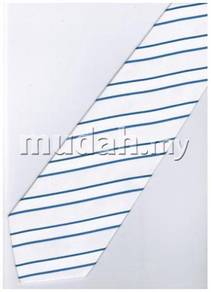EBW5 Sky Blue White Striped Formal Neck Tie
