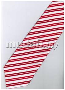 ER9 Red White Blinking Striped Formal Neck Tie