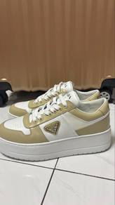 Prada Downtown Bold Leather Platform Sneakers
