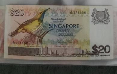 Duit Kertas Lama $20 Singapore Bird Series.