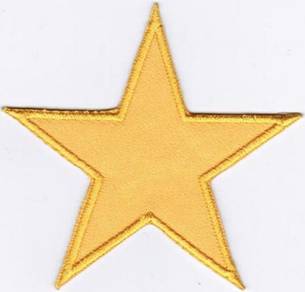 Star YELLOW Badge Iron On Embroidered Patch