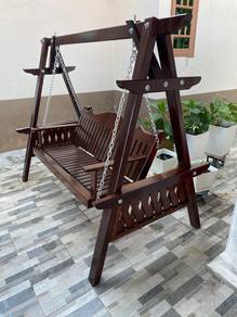 Buaian Kayu Taman 3 Seater Outdoor Swing