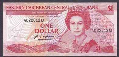 Eastern Caribbean 1 Dollar 1988 - 89 Pick P21u