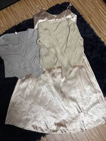 dress set ada cardigan free croptop